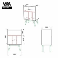 Mueble Rack Vintage I - Tornamesa y vinilos 9 PLANTILLA TOCADISCOS MJ 14