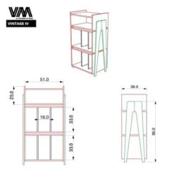 Mueble Rack Vintage IV – Tornamesa y vinilos 9 PLANTILLA TOCADISCOS MJ 19