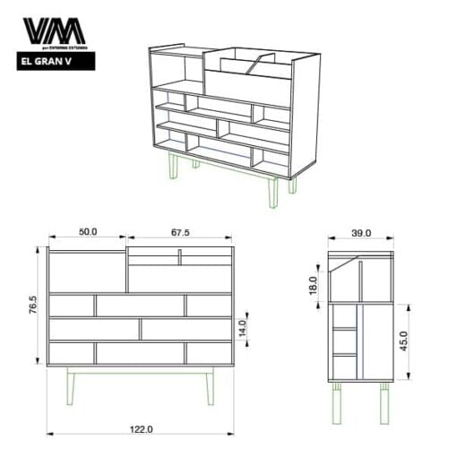 Mueble Rack El Gran V - Tornamesa, vinilos y CD's - Imagen 6