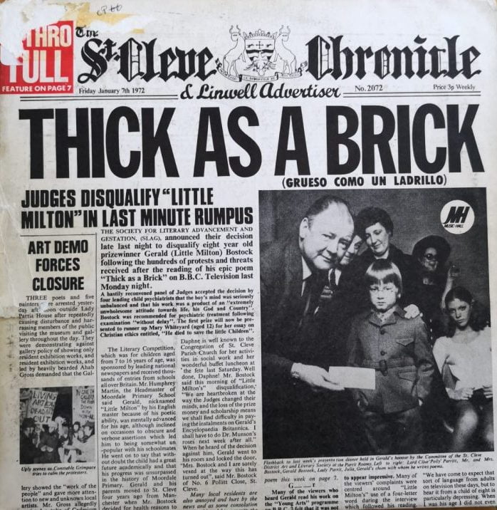Jethro Tull - Thick As Brick (Vinilo, Ed. Argentina, 1972, Newspaper Edition) 1 Jethro Tull - Thick As Brick (Vinilo, Ed. Argentina, 1972, Newspaper Edition)