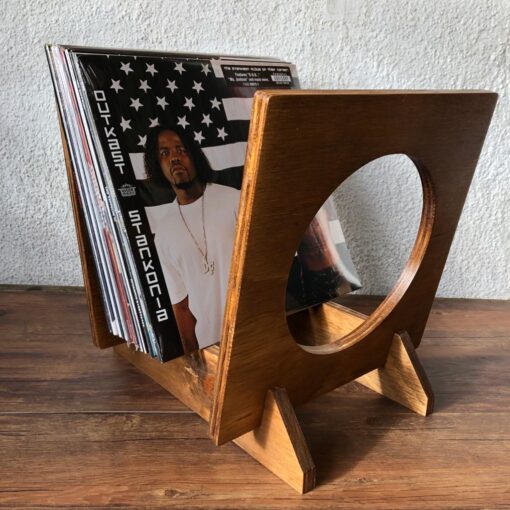 Organizador para vinilos Circle - 30 a 40 discos (Natural o Encina)