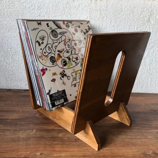 Organizador para vinilos Elliptic - 30 a 40 discos (Natural o Encina)