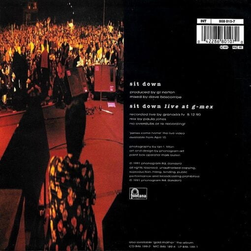 James - Sit Down (Vinilo, 7", Ed. UK, 1991) - Imagen 2