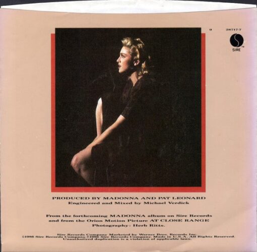 Madonna - Live to Tell (Vinilo, 7", Ed. UK, 1986) - Imagen 2