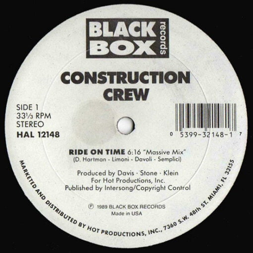 Construction Crew (2) - Ride On Time (Vinilo, 12", Ed. US, 1989)