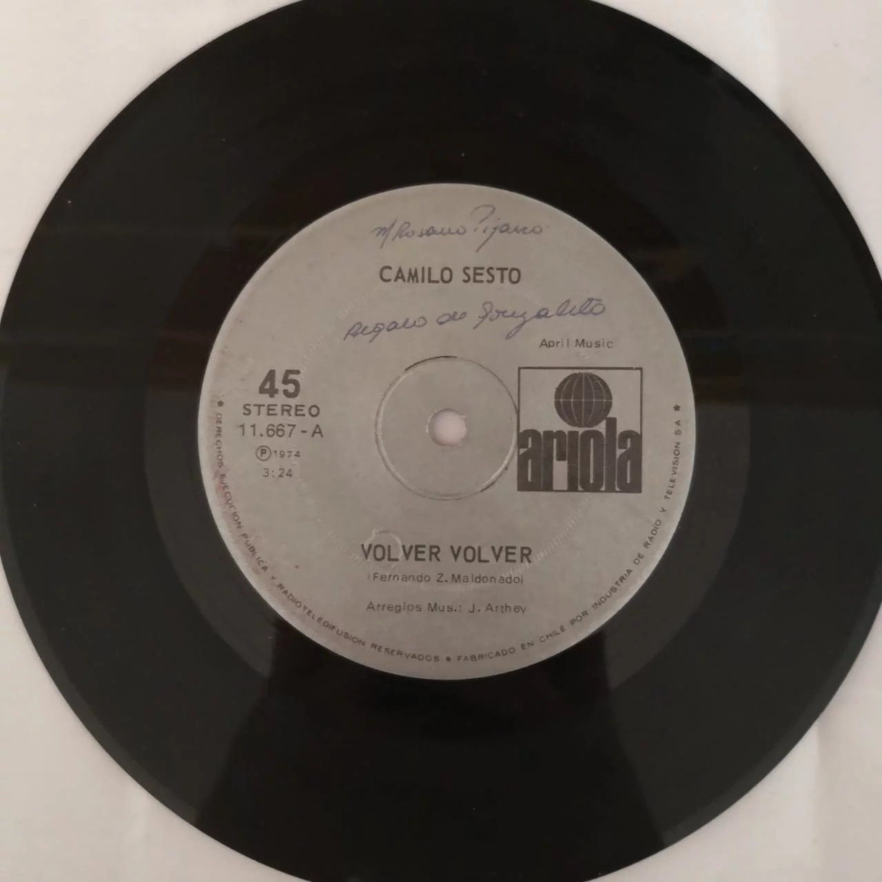 Camilo Sesto - Volver Volver / Hablemos de Algo (Vinilo, 7", Ed. Chilena, 1974) 1 Camilo Sesto - Volver Volver / Hablemos de Algo (Vinilo, 7", Ed. Chilena, 1974)