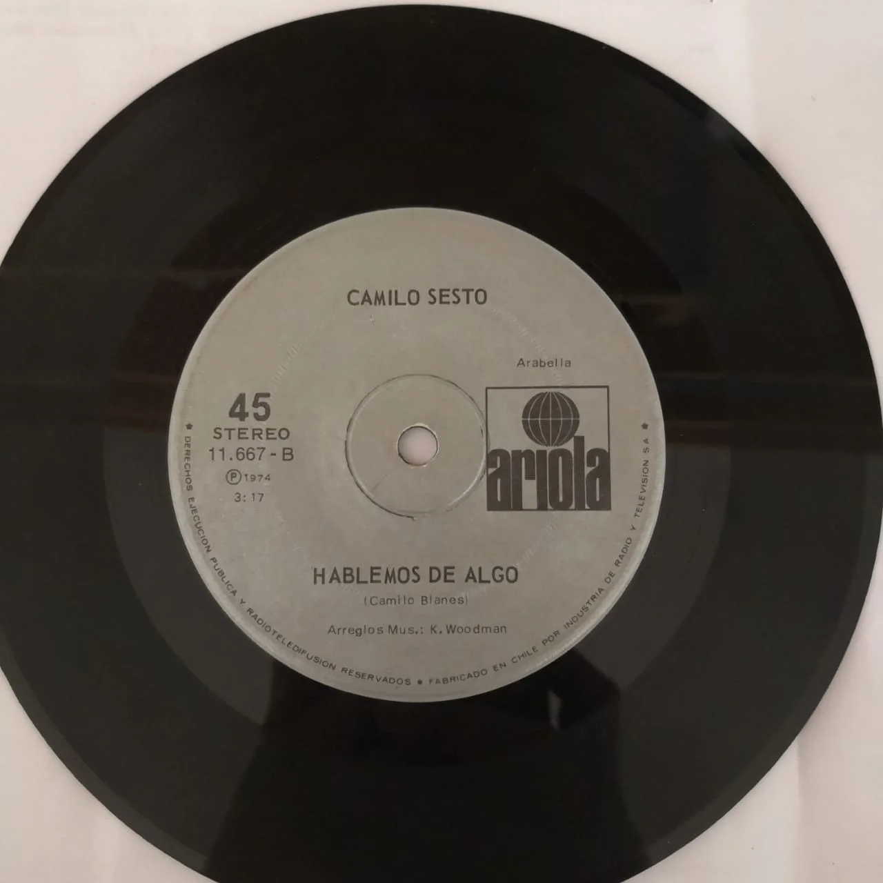 Camilo Sesto - Volver Volver / Hablemos de Algo (Vinilo, 7", Ed. Chilena, 1974) 2 Camilo Sesto - Volver Volver / Hablemos de Algo (Vinilo, 7", Ed. Chilena, 1974) - Imagen 2
