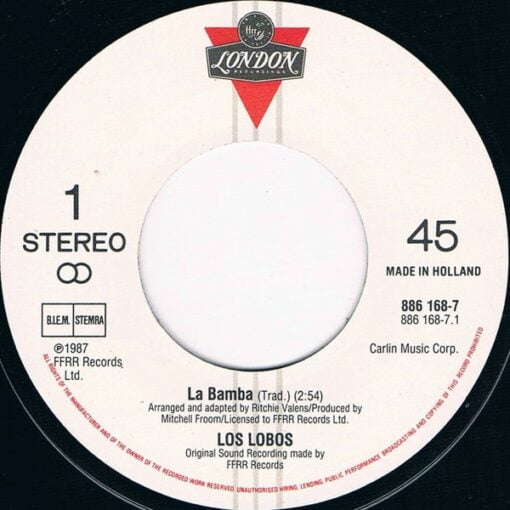 Los Lobos - La Bamba (Vinilo, 7", Ed. Holanda, 1987) - Imagen 2