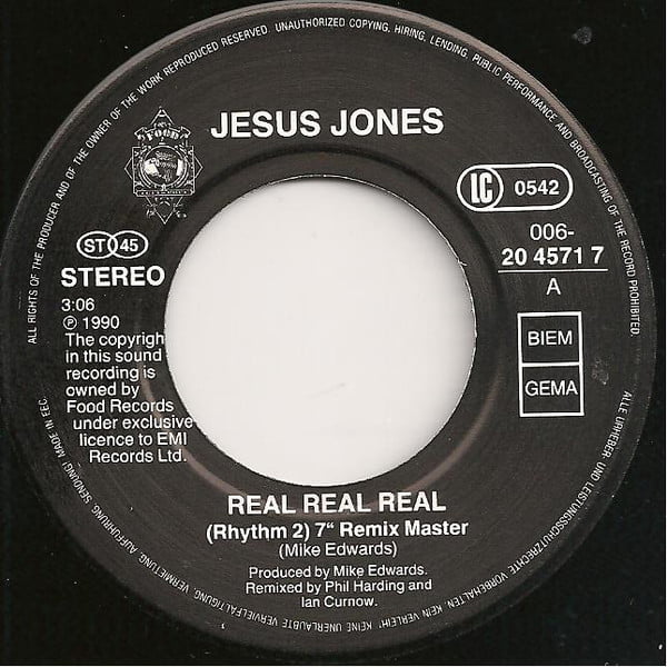 Jesus Jones - Real Real Real (Vinilo, 7", Ed. Europe, 1991) 3 Jesus Jones - Real Real Real (Vinilo, 7", Ed. Europe, 1991) - Imagen 3