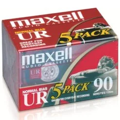 5-Pack Cassettes Vírgenes UR90 Maxell (90 mins, Normal, Type I)