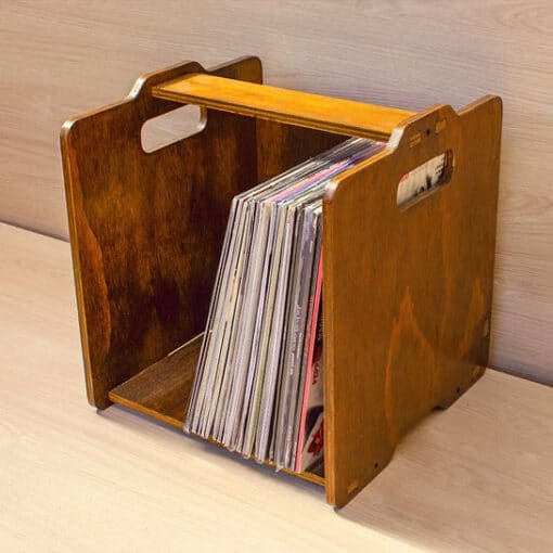 Cajón apilable para vinilos - (1 u., Armable, 50 discos, Natural / Encina) - Imagen 2