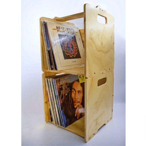 Cajón apilable para vinilos - (1 u., Armable, 50 discos, Natural / Encina)