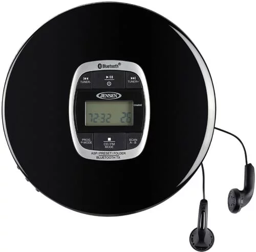 CD Player inalámbrico Recargable - Jensen CD-60R-BT(Bluetooth, CD-R/RW, MP3, Radio FM y Antiskip) 1 CD Player inalámbrico Recargable - Jensen CD-60R-BT(Bluetooth, CD-R/RW, MP3, Radio FM y Antiskip)