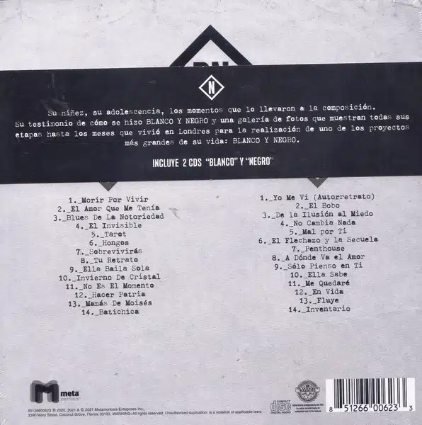 Ricardo Arjona - Blanco y Negro (2 CD, Ed. US, 2021, Deluxe, Limited Edition, White) - Imagen 2
