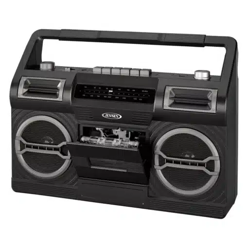 Mini Boombox Portátil Retro Jensen MCR 500 - (Cassette, AM/FM Radio, AUX)