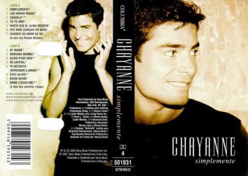 Chayanne - Simplemente (Cassette, Ed. Chile, 2001)