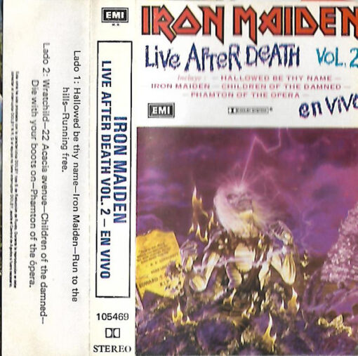 Iron Maiden - Live After Death Vol. 2 - En Vivo (Cassette, Ed. Chile, 1985)