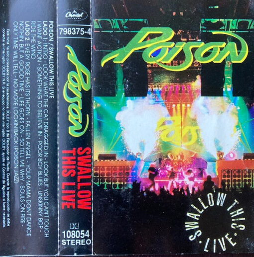 Poison - Swallow This Live (Cassette, Ed. Chile, 1991)