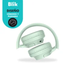Audífonos Bluetooth Inalámbricos Blik Soul250 (Verdes, 20 Hrs, Plegables, USB-C, Entrada AUX) 3