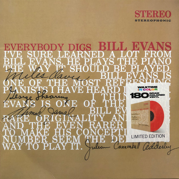 Bill Evans - Everybody Digs Bill Evans (Ed. Europe, 2018)